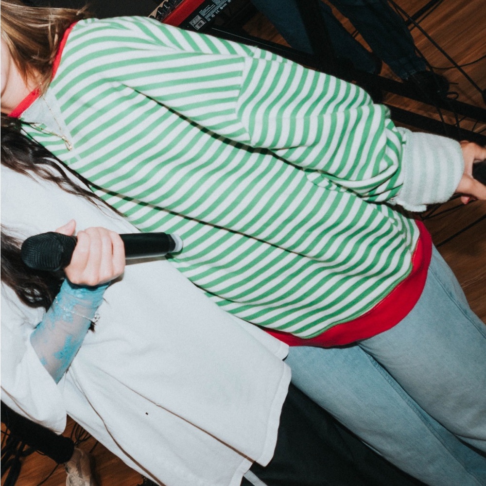 We the Free Classic Striped Oversized Crewneck
